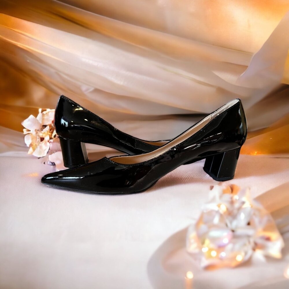 Kate Spade Black Patent Leather Pointed Toe Heels Pumps 11M